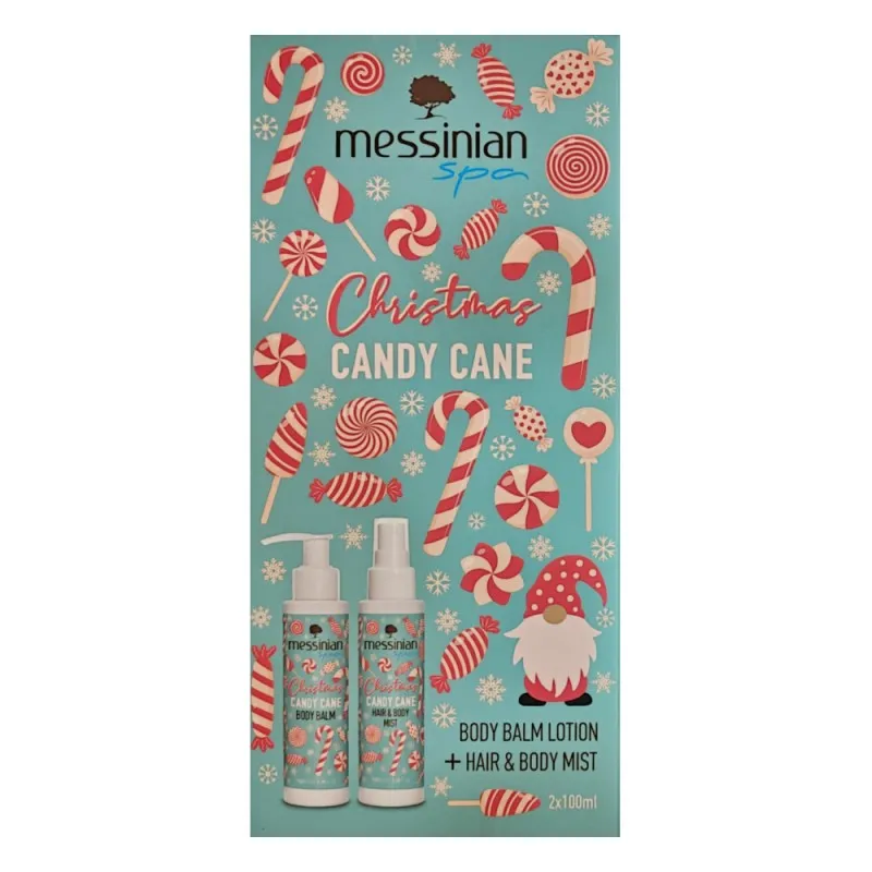 Messinian Spa Christmas Box Candy Cane 2x100ml – Σετ Δώρου Body Balm + Hair & Body Mist