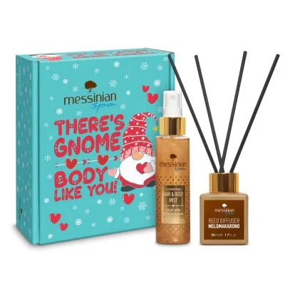 Messinian Spa Christmas Box Spread the Scent – Σετ Δώρου Reed Diffuser Μελομακάρονο 50ml + Shimmering Hair & Body Mist 100ml