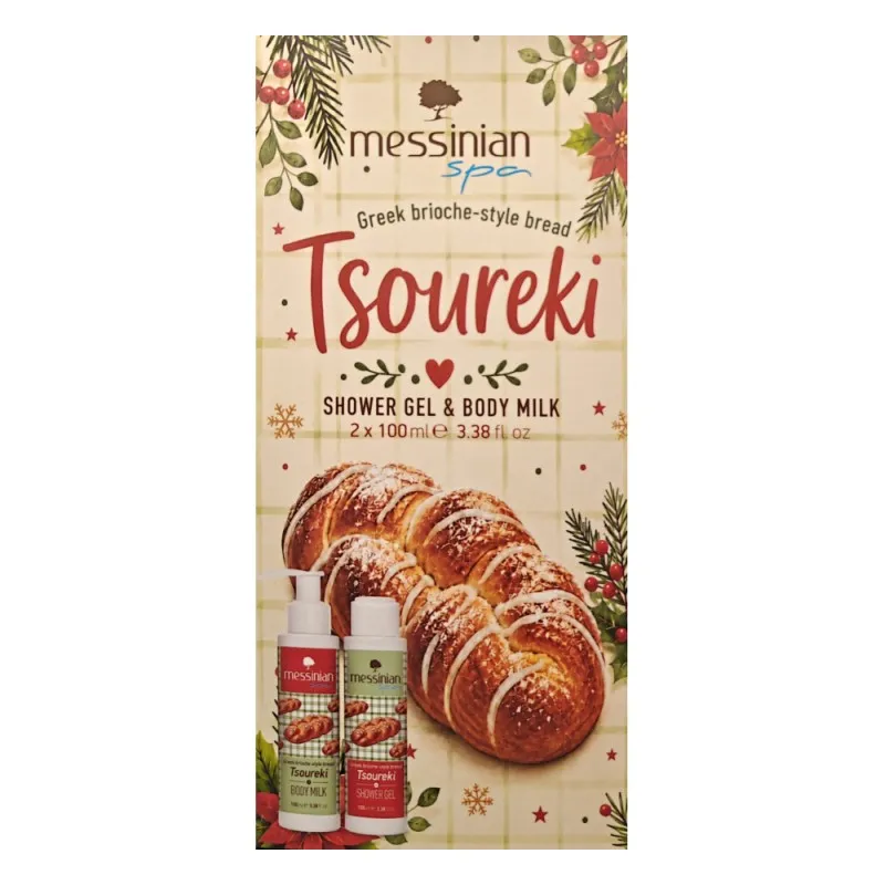 Messinian Spa Christmas Box Τσουρέκι 2x100ml – Σετ Δώρου Γαλάκτωμα Σώματος + Αφρόλουτρο