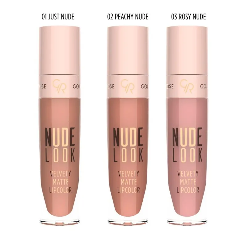 Golden Rose Nude Look Velvety Matte LipColor 5.5ml – Υγρό Ματ Κραγιόν #03 ROSE NUDE