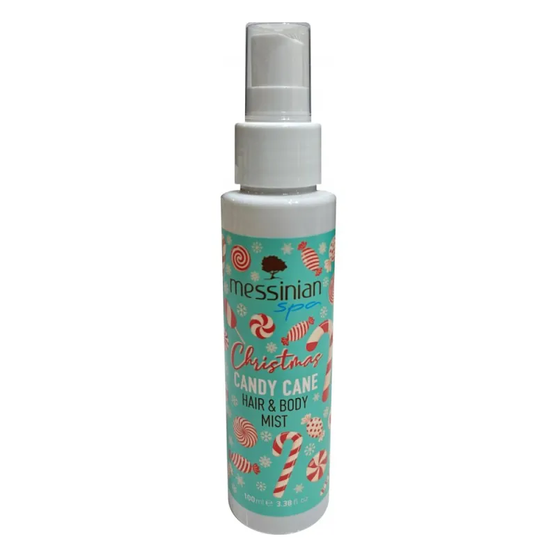 Messinian Spa Hair & Body Mist Christmas Candy Cane 100ml – Χριστουγεννιάτικο Αρωματικό Σπρέι Μαλλιών & Σώματος