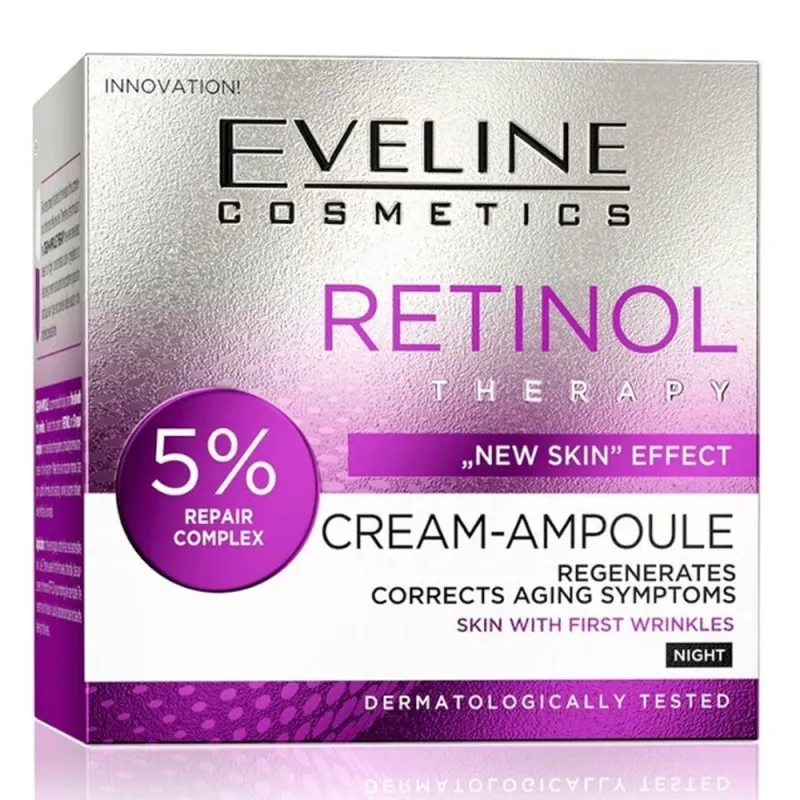 Eveline Retinol Therapy 5% Cream-Ampoule 50ml - Αναπλαστική Κρέμα-Αμπούλα Νυκτός για Επιδερμίδες με τις Πρώτες Ρυτίδες Eveline Retinol Therapy 5% Cream-Ampoule 50ml - Αναπλαστική Κρέμα-Αμπούλα Νυκτός για Επιδερμίδες με τις Πρώτες Ρυτίδες