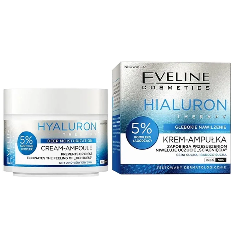 Eveline Hyaluron Therapy 5% Cream-Ampoule 50ml - Κρέμα-Αμπούλα Προσώπου με Υαλουρονικό Οξύ για Βαθιά Ενυδάτωση (Για Ξηρές / Πολύ Ξηρές Επιδερμίδες) Eveline Hyaluron Therapy 5% Cream-Ampoule 50ml - Κρέμα-Αμπούλα Προσώπου με Υαλουρονικό Οξύ για Βαθιά Ενυδάτωση (Για Ξηρές / Πολύ Ξηρές Επιδερμίδες)