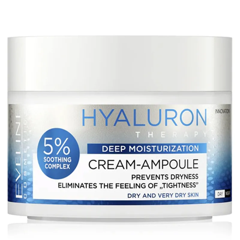 Eveline Hyaluron Therapy 5% Cream-Ampoule 50ml - Κρέμα-Αμπούλα Προσώπου με Υαλουρονικό Οξύ για Βαθιά Ενυδάτωση (Για Ξηρές / Πολύ Ξηρές Επιδερμίδες) Eveline Hyaluron Therapy 5% Cream-Ampoule 50ml - Κρέμα-Αμπούλα Προσώπου με Υαλουρονικό Οξύ για Βαθιά Ενυδάτωση (Για Ξηρές / Πολύ Ξηρές Επιδερμίδες)