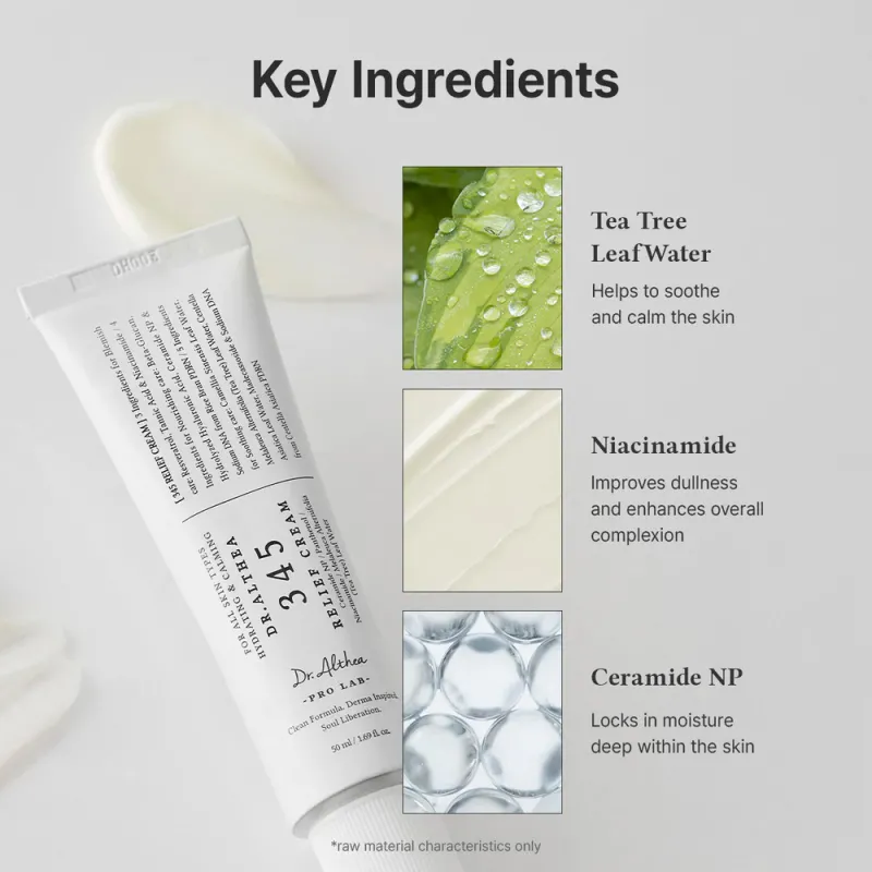 Dr.Althea 345 Relief Cream 50ml – Κρέμα Προσώπου για Ενυδάτωση, Ατέλειες & Ερυθρότητα με Υαλουρονικό Οξύ & Νιασιναμίδη