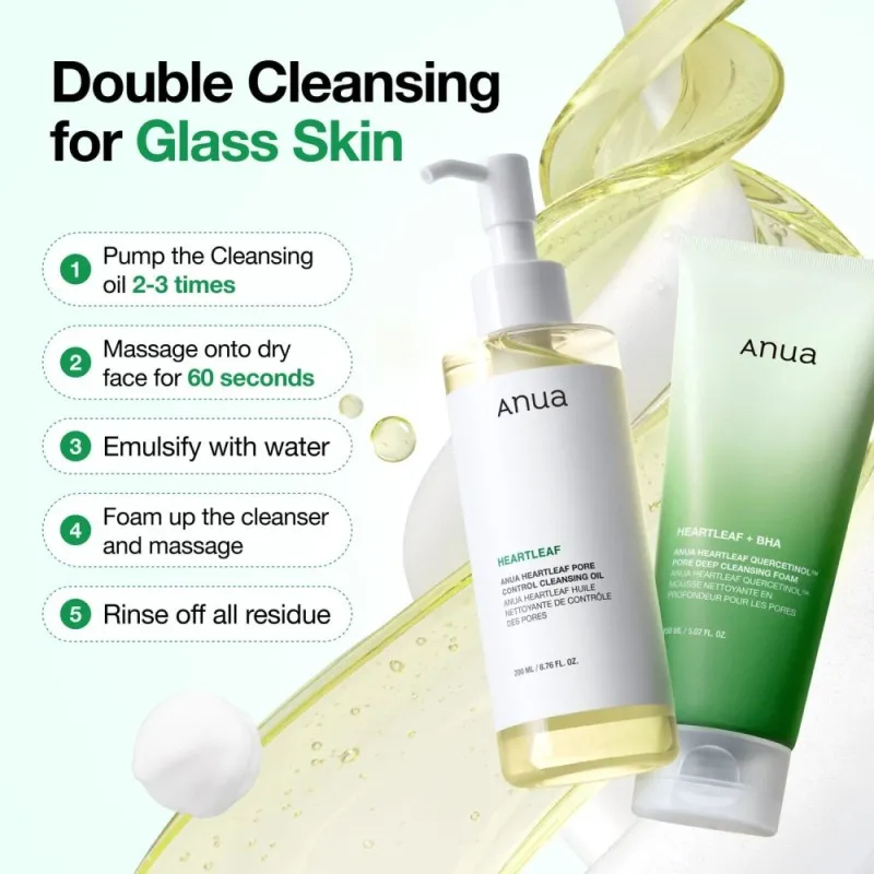 Anua Heartleaf Pore Control Cleansing Oil 200ml – Λάδι Καθαρισμού & Ντεμακιγιάζ Προσώπου για Πόρους, Μαύρα Στίγματα & Λιπαρότητα