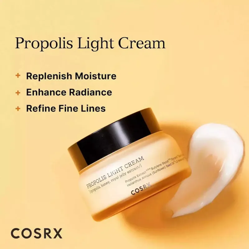COSRX Full Fit Propolis Light Cream 65ml - Ενυδατική Κρέμα Προσώπου για Λάμψη & Ανάπλαση