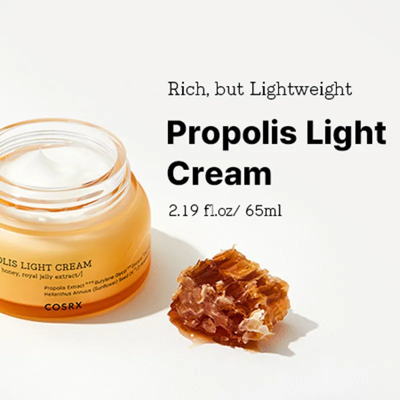 COSRX Full Fit Propolis Light Cream 65ml - Ενυδατική Κρέμα Προσώπου για Λάμψη & Ανάπλαση