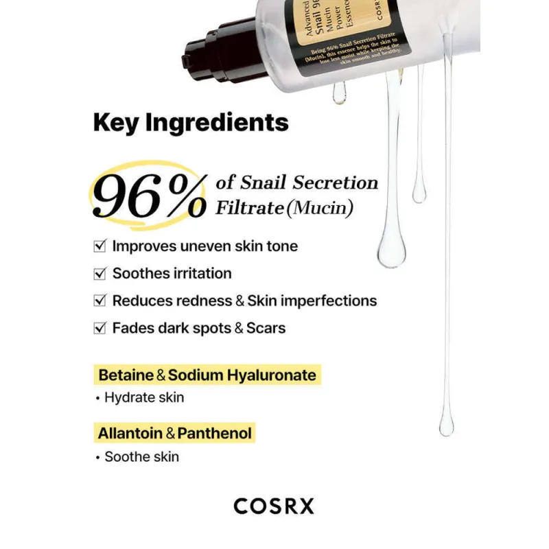 COSRX Advanced Snail 96 Mucin Power Essence 100ml - Ορός Ανάπλασης & Ενυδάτωσης