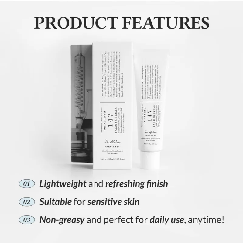 Dr.Althea 147 Barrier Cream 50ml – Κρέμα Προσώπου για Ενίσχυση του Επιδερμιδικού Φραγμού, Βαθιά Ενυδάτωση & Θρέψη