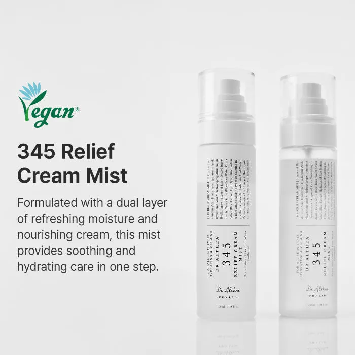 Dr.Althea 345 Relief Cream Mist 60ml – Mist Προσώπου με Υαλουρονικό Οξύ & Centella για Ενυδάτωση, Καταπράυνση & Ενίσχυση Φραγμού