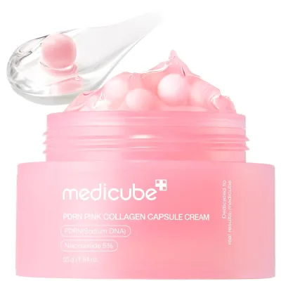 Medicube PDRN Pink Collagen Capsule Cream 55g – Κρέμα Προσώπου με PDRN & Κολλαγόνο για Σύσφιξη, Λάμψη & Ενυδάτωση