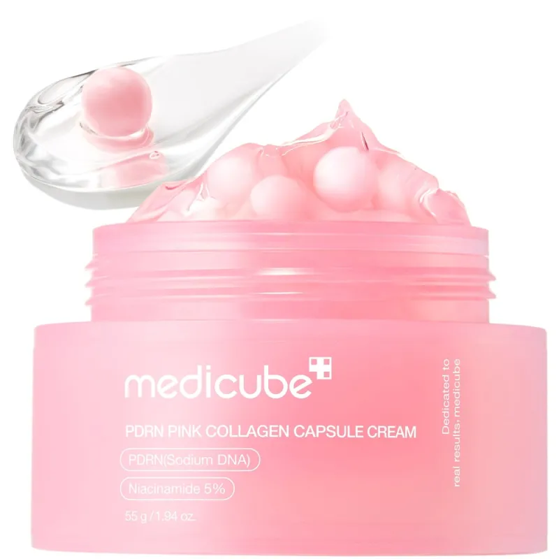 Medicube PDRN Pink Collagen Capsule Cream 55g – Κρέμα Προσώπου με PDRN & Κολλαγόνο για Σύσφιξη, Λάμψη & Ενυδάτωση
