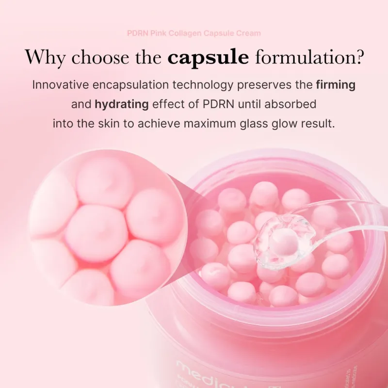 Medicube PDRN Pink Collagen Capsule Cream 55g – Κρέμα Προσώπου με PDRN & Κολλαγόνο για Σύσφιξη, Λάμψη & Ενυδάτωση