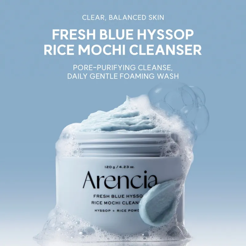 Arencia Blue Hyssop Rice Mochi Cleanser 120g – Καθαριστικό Προσώπου με Ρύζι για Λιπαρή, Ακνεϊκή & Συμφορημένη Επιδερμίδα