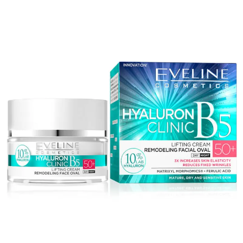 EVELINE Hyaluron Clinic B5 Lifting Cream 50+ (50ml) EVELINE Hyaluron Clinic B5 Lifting Cream 50+ (50ml)