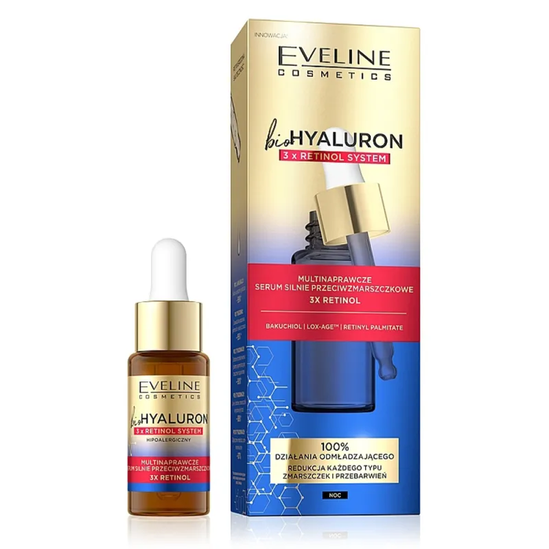 Eveline BioHyaluron 3 x Retinol System Multi-repair intensely anti-wrinkle serum (18ml) Eveline BioHyaluron 3 x Retinol System Multi-repair intensely anti-wrinkle serum (18ml)