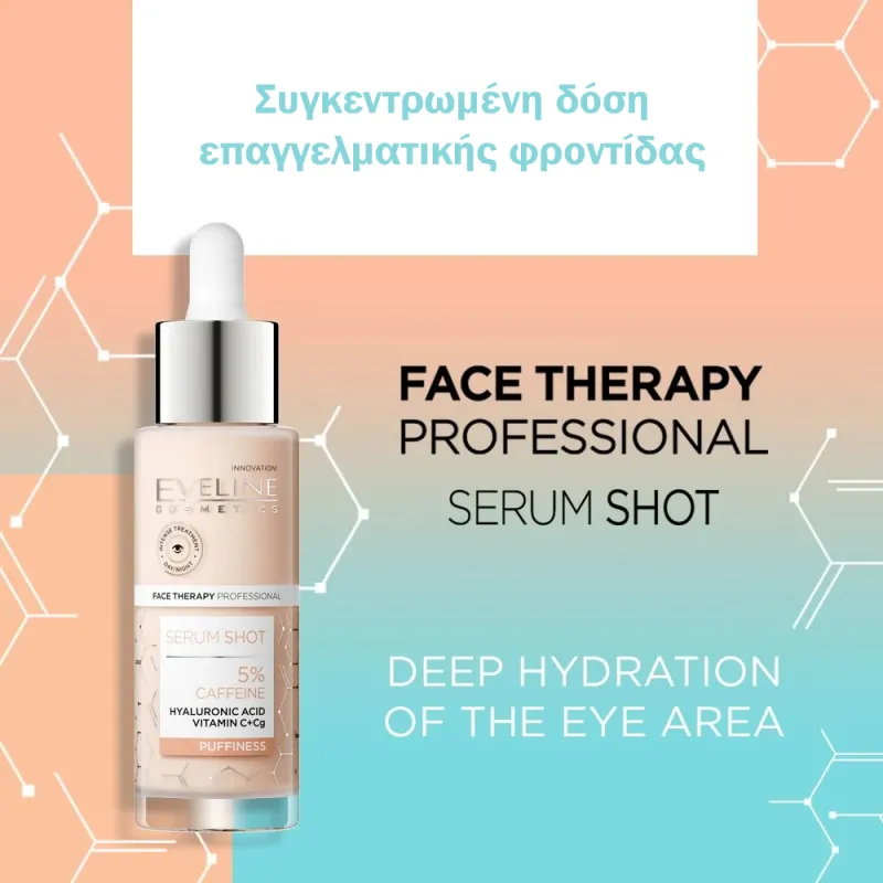 Eveline Serum Shot Caffeine 5% Eye Contour Treatment | Ορός Για Το Περίγραμμα Των Ματιών για Μαύρους Κύκλους & Σακούλες 30ml Eveline Serum Shot Caffeine 5% Eye Contour Treatment | Ορός Για Το Περίγραμμα Των Ματιών για Μαύρους Κύκλους & Σακούλες 30ml