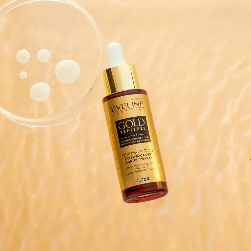 Eveline Gold Peptides Face-Lifting Serum 30ml – Ορός Προσώπου με Πεπτίδια για Σύσφιξη, Αντιρυτιδική Φροντίδα & Ελαστικότητα