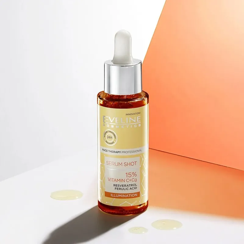 Eveline Serum Shot 15% Vitamin C + Cg Antioxidant | Αντιοξειδωτικός Ορός Προσώπου 30ml