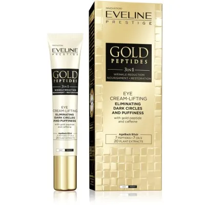 Eveline Gold Peptides Eye Cream-Lifting 20ml – Κρέμα Ματιών με Πεπτίδια & Καφεΐνη για Ρυτίδες, Μαύρους Κύκλους & Σακούλες