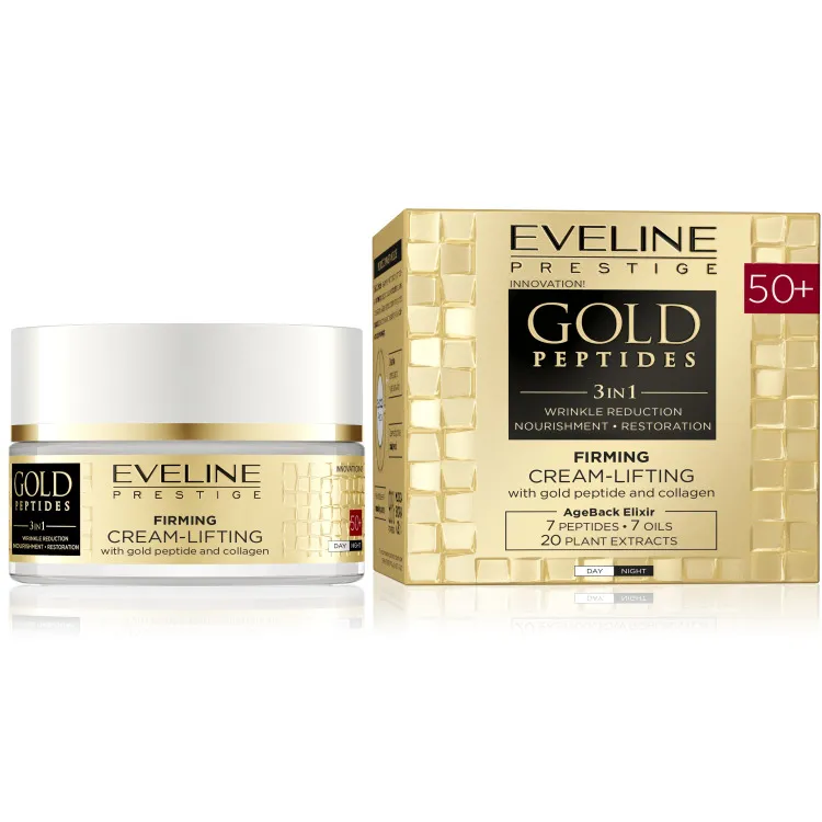 Eveline Gold Peptides Firming Cream-Lifting 50+ 50ml – Κρέμα Ημέρας & Νύχτας με Πεπτίδια & Κολλαγόνο για Σύσφιξη & Ρυτίδες