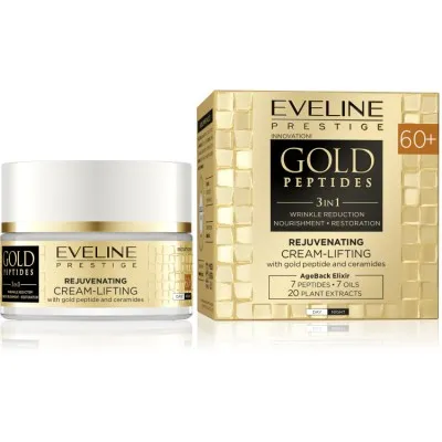 Eveline Gold Peptides Rejuvenating Cream-Lifting 60+ 50ml – Κρέμα Ημέρας & Νύχτας με Πεπτίδια & Ceramides για Ρυτίδες & Αναδόμηση
